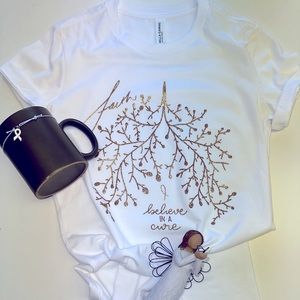 Custom Made Lung Cancer Awareness TShirt. Slim fit! 100%cotton. Size S